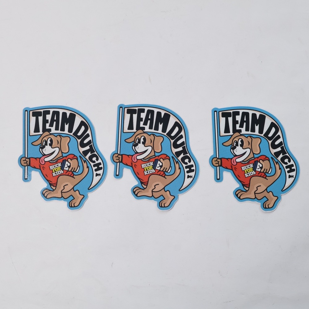 Dutch Bros Coffee Team Dutch Buck For Kids‎ Dog Sticker Lot of 3 Blue Red Black